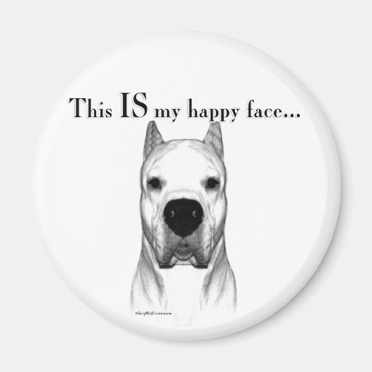 Dogo Argentino Happy Face Magnet (Vorne)