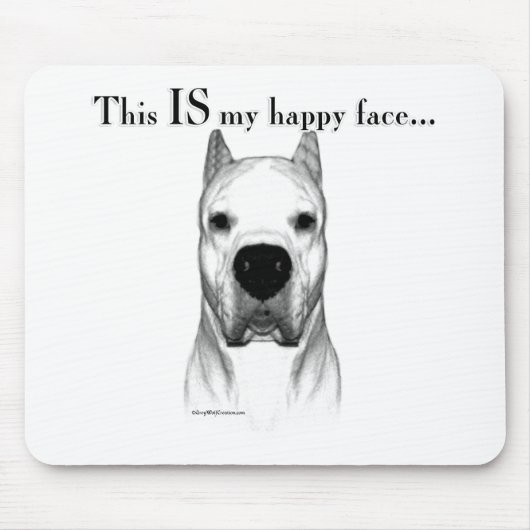 Dogo Argentino Happy Face Mousepad (Vorne)