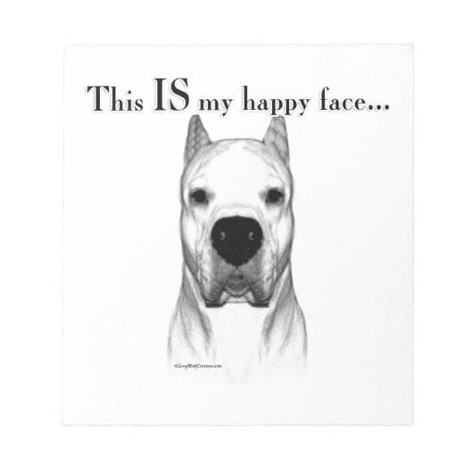 Dogo Argentino Happy Face Notizblock (Vorderseite)