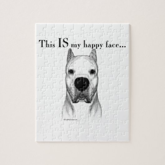 Dogo Argentino Happy Face Puzzle (Vertikal)