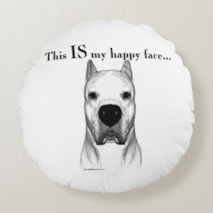 Dogo Argentino Happy Face Rundes Kissen