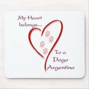Dogo Argentino Heart Belongs Mousepad