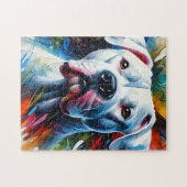 Dogo Argentino Hund Acryldruck | Bunt Puzzle (Horizontal)