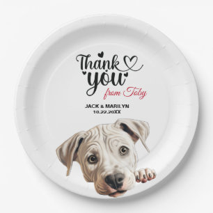 Dogo Argentino Hunde-Hochzeitsempfang Pappteller