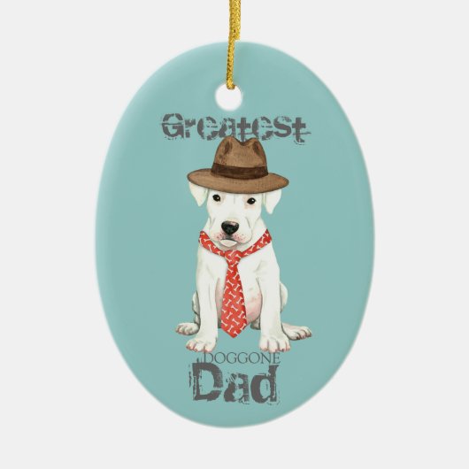 Dogo Argentino Keramik Ornament (Vorne)