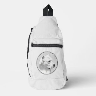 Dogo Argentino Malerei Mastiff Original Hunde Kuns Crossbody Bag