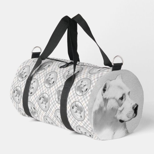 Dogo Argentino Malerei Mastiff Original Hunde Kuns Duffle Bag (Linke Seite)