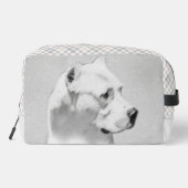 Dogo Argentino Malerei Mastiff Original Hunde Kuns Waschbeutel (Rückseite)