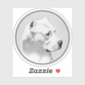 Dogo Argentino Malerei - Original Dog Art Aufkleber (Blatt)