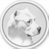 Dogo Argentino Malerei - Original Dog Art Aufkleber (Vorderseite)
