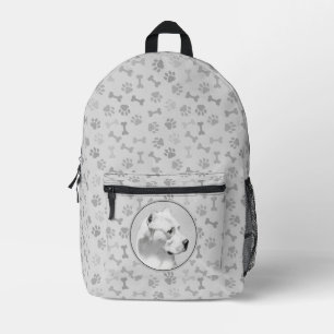 Dogo Argentino Malerei - Original Dog Art Bedruckter Rucksack