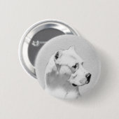 Dogo Argentino Malerei - Original Dog Art Button (Vorne & Hinten)
