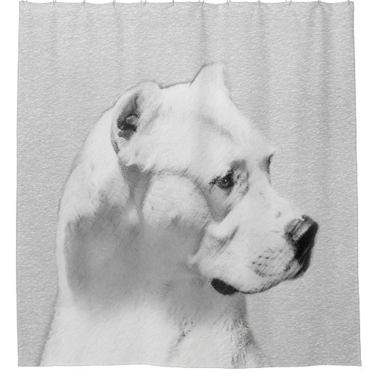 Dogo Argentino Malerei - Original Dog Art Duschvorhang (Vorderseite)