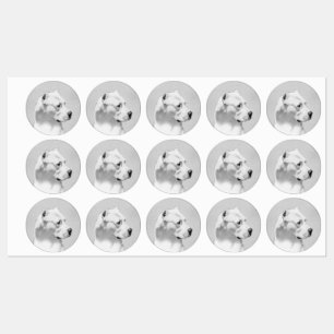Dogo Argentino Malerei - Original Dog Art Etiketten