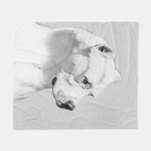 Dogo Argentino Malerei - Original Dog Art Fleecedecke (Vorderseite (Horizontal))
