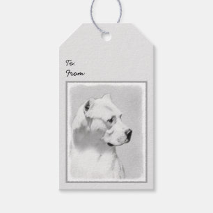 Dogo Argentino Malerei - Original Dog Art Geschenkanhänger