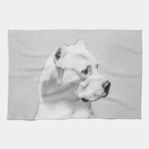 Dogo Argentino Malerei - Original Dog Art Geschirrtuch