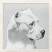 Dogo Argentino Malerei - Original Dog Art Glasuntersetzer (Vorderseite)