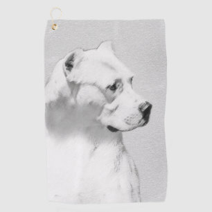 Dogo Argentino Malerei - Original Dog Art Golfhandtuch