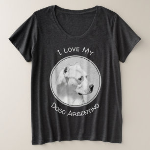 Dogo Argentino Malerei - Original Dog Art Große Größe T-Shirt