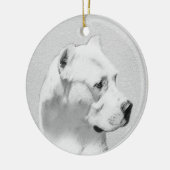 Dogo Argentino Malerei - Original Dog Art Keramik Ornament (Links)