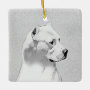 Dogo Argentino Malerei - Original Dog Art Keramikornament