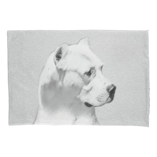 Dogo Argentino Malerei - Original Dog Art Kissenbezug (Vorderseite)