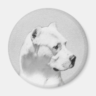 Dogo Argentino Malerei - Original Dog Art Magnet