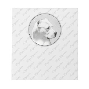 Dogo Argentino Malerei - Original Dog Art Notizblock