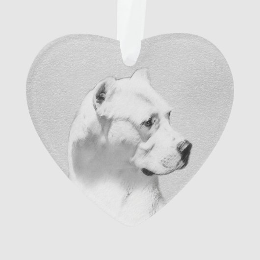 Dogo Argentino Malerei - Original Dog Art Ornament (Rückseite)