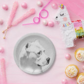 Dogo Argentino Malerei - Original Dog Art Pappteller (Party)