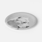 Dogo Argentino Malerei - Original Dog Art Pappteller (Schrägansicht)