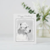 Dogo Argentino Malerei - Original Dog Art Postkarte (Stehend Vorderseite)