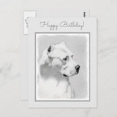 Dogo Argentino Malerei - Original Dog Art Postkarte (Vorne/Hinten)