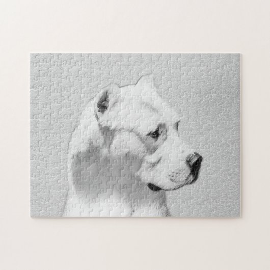 Dogo Argentino Malerei - Original Dog Art Puzzle (Horizontal)
