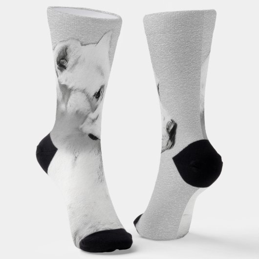 Dogo Argentino Malerei - Original Dog Art Socken (Gewinkelt)