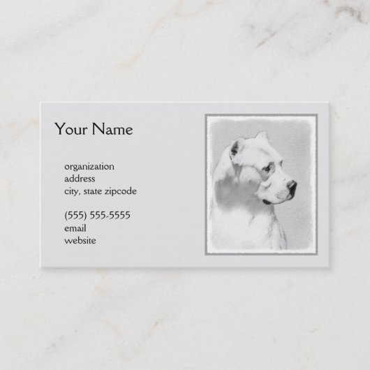 Dogo Argentino Malerei - Original Dog Art Visitenkarte (Vorderseite)