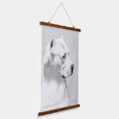 Dogo Argentino Malerei - Original Dog Art Wandteppich Mit Holzrahmen (Gewinkelt)
