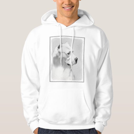 Dogo Argentino Malerei - Original Hund Kunst Hoodie (Vorderseite)