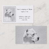 Dogo Argentino Malerei - Original Hund Kunst Visitenkarte (Vorne/Hinten)