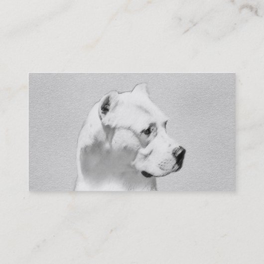 Dogo Argentino Malerei - Original Hund Kunst Visitenkarte (Rückseite)
