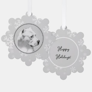 Dogo Argentino Malerei - Originale Hundekunst Ornament Karte