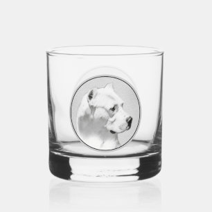 Dogo Argentino Malerei - Originale Hundekunst Whiskyglas