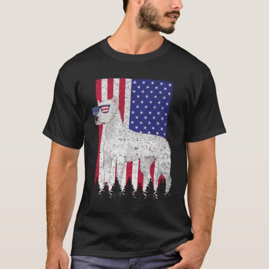 Dogo Argentino Patriotic Dog Usa Pride American Fl T-Shirt (Vorderseite)