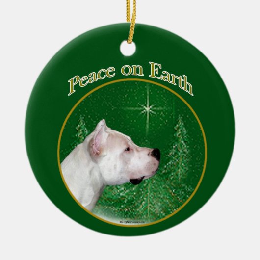 Dogo Argentino Peace Keramik Ornament (Vorne)