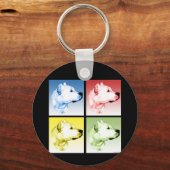 Dogo Argentino Pop Art Schlüsselanhänger (Vorderseite)