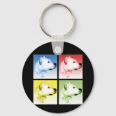 Dogo Argentino Pop Art Schlüsselanhänger (Rückseite)