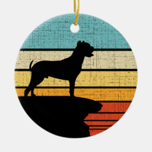 Dogo Argentino Retro Vintag 60er 70er Dog Welpe Keramik Ornament