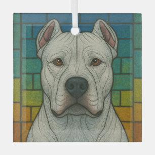 Dogo Argentino "Stains Glass" Ornament Aus Glas