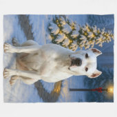 Dogo Argentino Urlaub Fleecedecke (Vorderseite (Horizontal))
